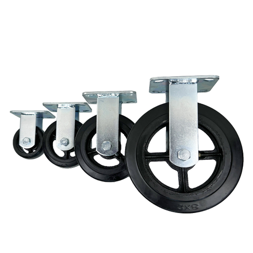 Опора неповоротная колесная большегрузная HITCH 100*50 резина черная FCd46