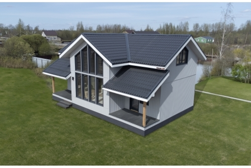Металлочерепица классик 0,5 Satin RAL 7024 мокрый асфальт