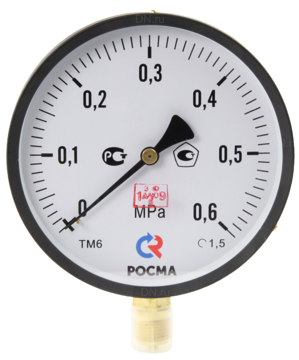 Манометр радиальный Росма ТМ-61GР.GG (G-G.G6МПа), корпус 15G мм, присоединение М2Gх1.5