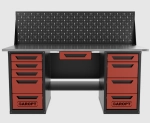 Верстак двухтумбовый 4 ящиков /5 ящиков с экраном и ящиком, 1800*700 красный GAROPT, GT1800Y1Y4Y5PP.red
