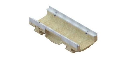 Лоток водоотводный мелкосидящий CompoMax Drive DN150 полимербетонный H100 полуметровый