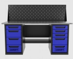 Верстак двухтумбовый 4 ящиков /5 ящиков с экраном 1800*700 синий GAROPT, GT1800Y4Y5PP.blue