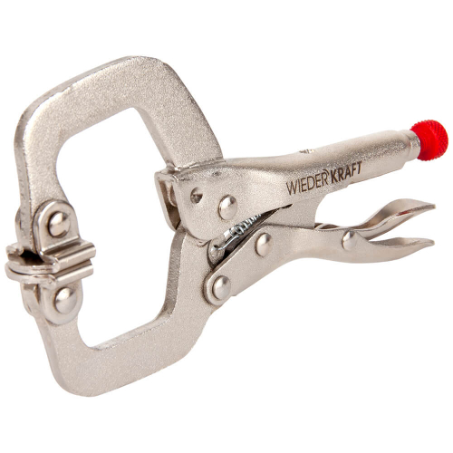 WDK-65035 Зажим закругленный с фиксатором. Струбцины сварочные. (213х90х25 мм)