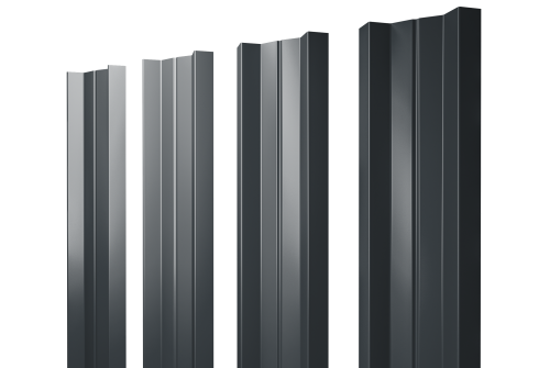 Штакетник М-образный А с прямым резом 0,5 Drap TX RAL 7016 антрацитово-серый