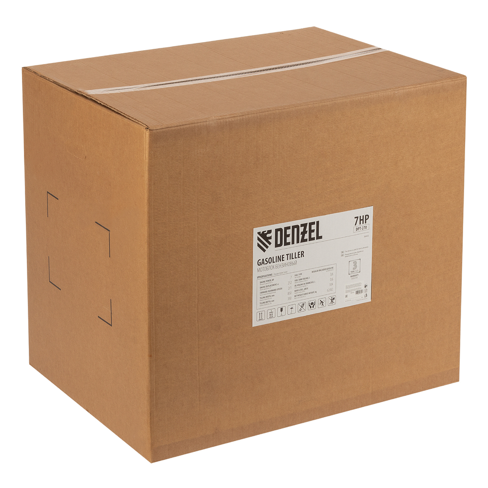 Мотоблок DPT-270, 7 л.с., ремен.сцеп, шир 85 см, глуб 35 см,фрез 3х4,ШОМ,скор 2В/1Н,кол 8" Denzel