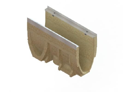 Лотки водоотводные полимербетонные CompoMax Drive DN150 с внутренним уклоном h260-h320 полуметровые под решетки кл.E