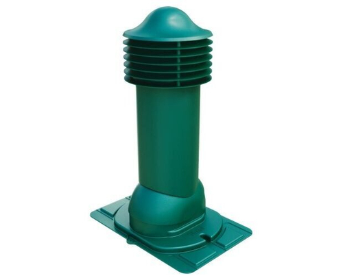 Труба вентиляционная с универсальным проходным элементом d110мм, h-550мм утепленная, зеленый мох RAL 6005