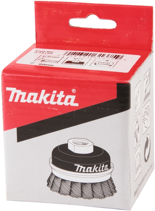 Чашечная щётка 60 мм из стальной проволоки 0,5 мм, M14 для УШМ Makita D-24153