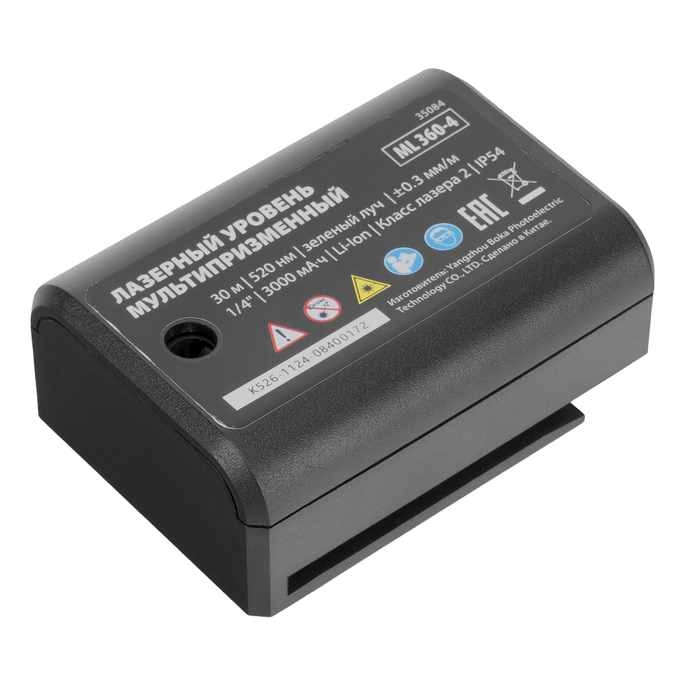 Лазерный уровень м-призм. ML 360-4 Basic SET, 30 м, зеленый луч, акк. Li 3000 мАч, сумка MTX