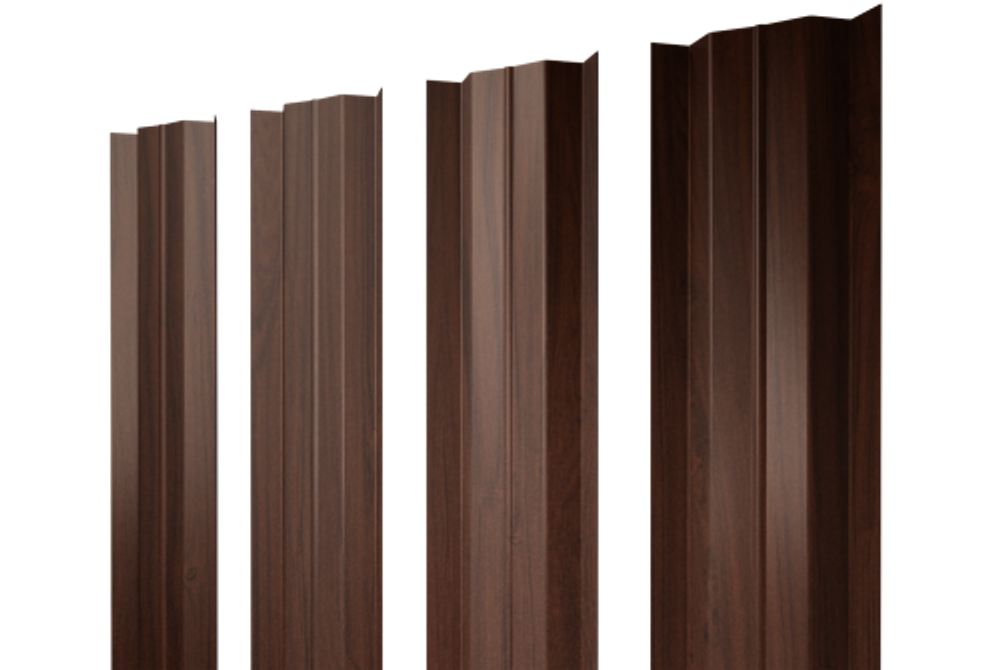 Штакетник М-образный В с прямым резом 0,45 Print Elite Choco Wood TwinColor