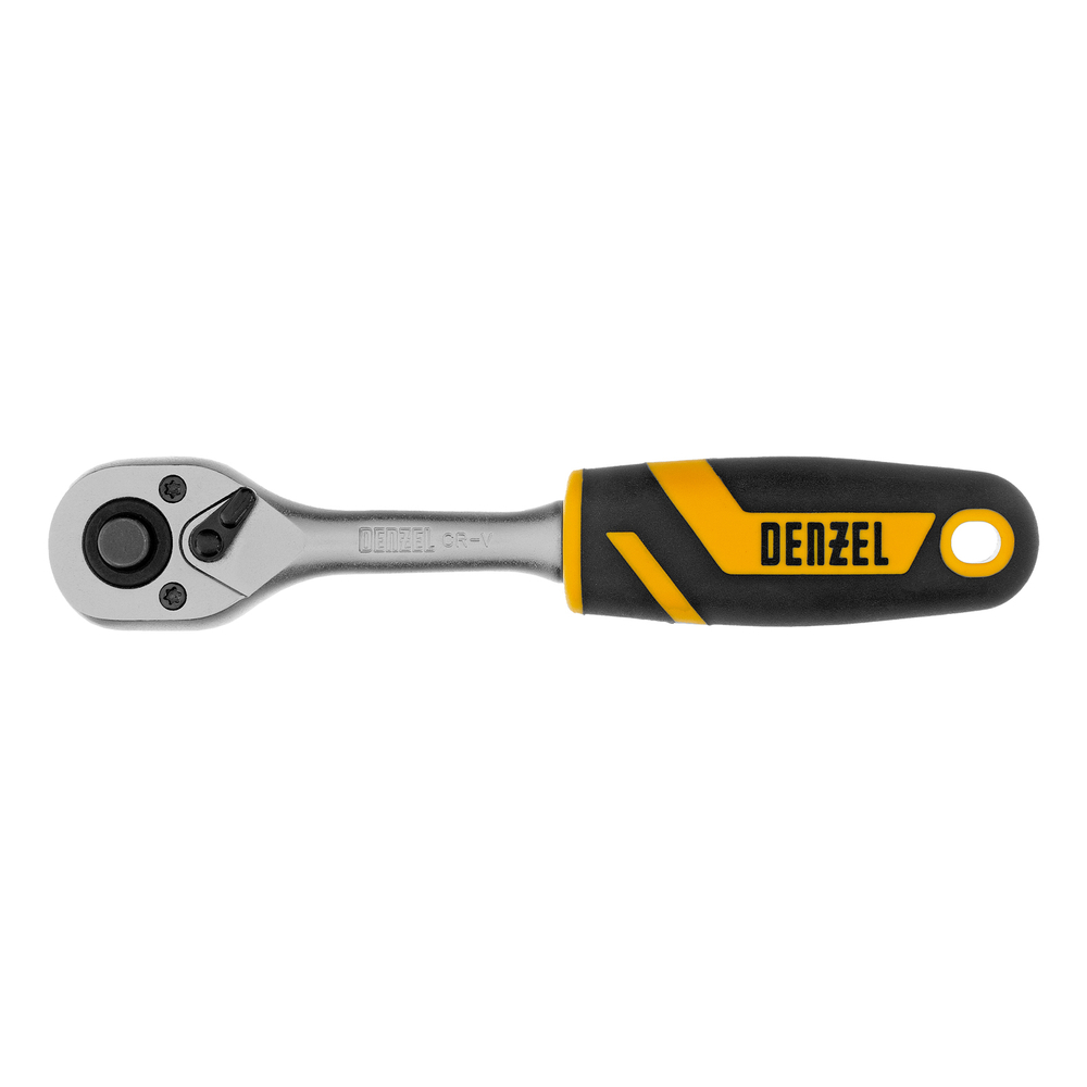 Ключ-трещотка 1/4", 90 зубьев, с быстрым сбросом, CrV Denzel