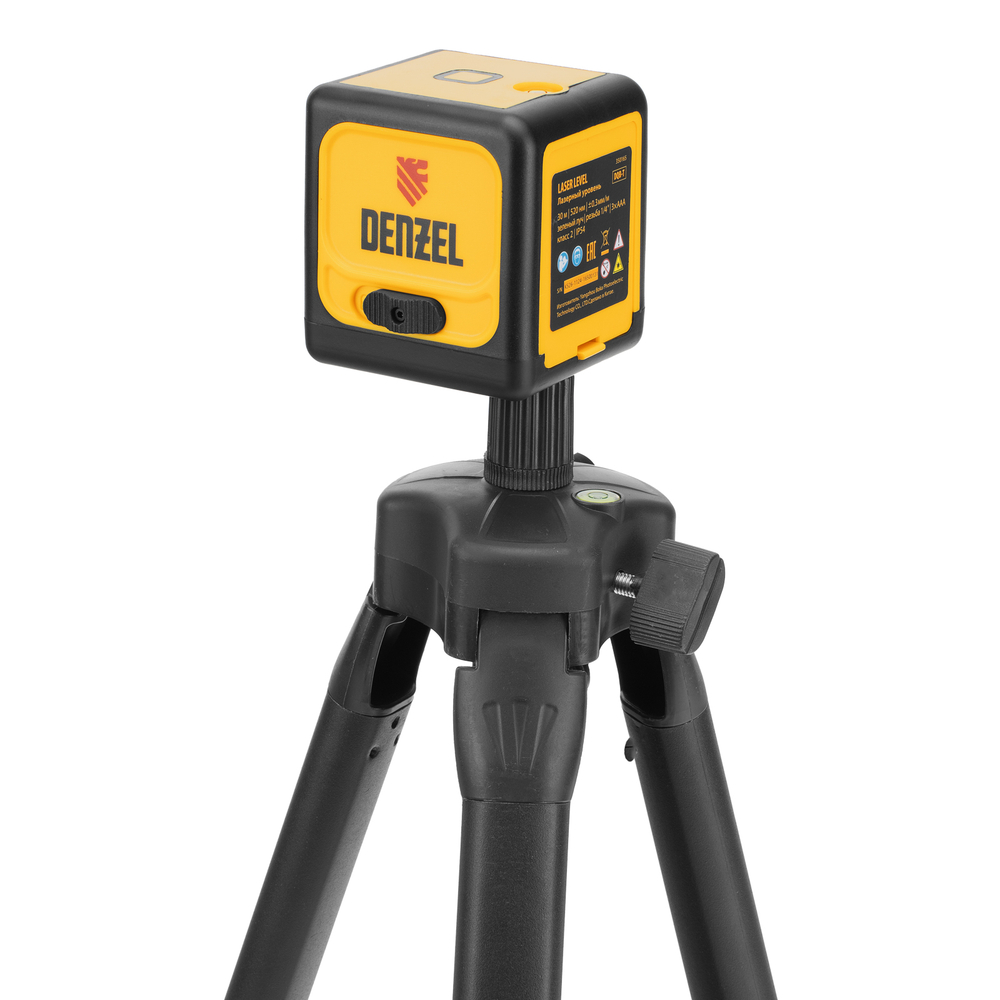 Лазерный уровень DQB-T, 30 м, зеленый луч, батарейки, штатив Denzel
