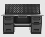 Верстак двухтумбовый 4 ящиков /5 ящиков с экраном и ящиком, 1800*700 серый GAROPT, GT1800Y1Y4Y5PP.grey