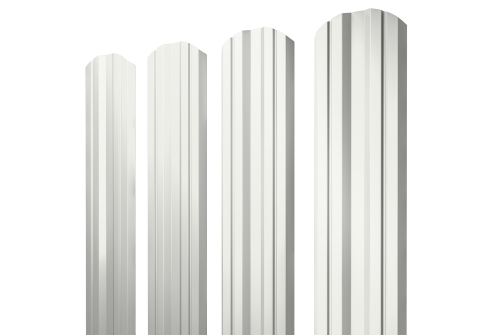 Штакетник Twin фигурный 0,45 Drap RAL 9003 сигнальный белый