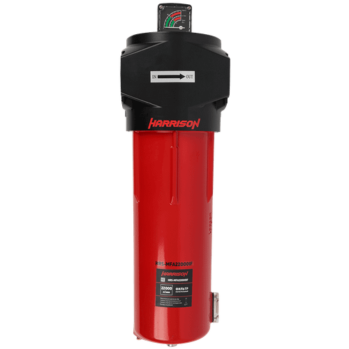 HRS-MFD22000IF Фильтр магистральный 0,01 мкм с дифференциальным манометром, 22000 л/мин, 12 бар, G 2 1/2", остаточное содержание масла: 0,001 мг/м3