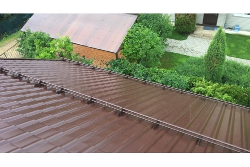 Металлочерепица камея 0,5 Satin RAL 8017 шоколад