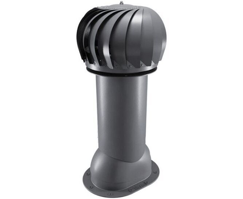 Роторная вентиляция для готовой мягкой и фальцевой кровли d110мм, h-550мм утепленная, серый графит RAL 7024