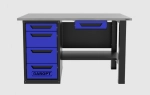 Верстак с ящиком однотумбовый 4 ящика, синий 1400*700 Garopt, GT1400STY1Y4.blue
