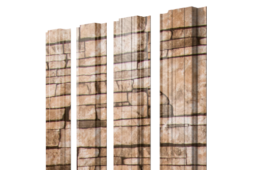 Штакетник Прямоугольный с прямым резом 0,45 Print Elite Sand Stone TwinColor