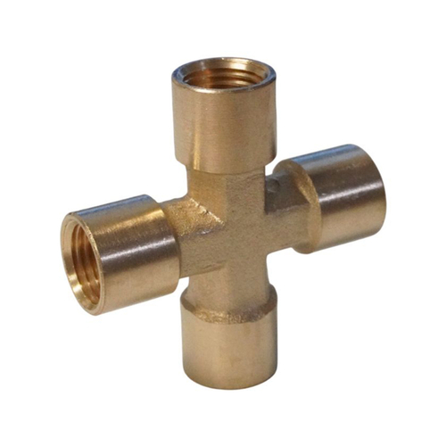 WDK-24FFB Фитинг X - образный, резъба 1/4" PT, F-F-F-F (внутренний), латунь