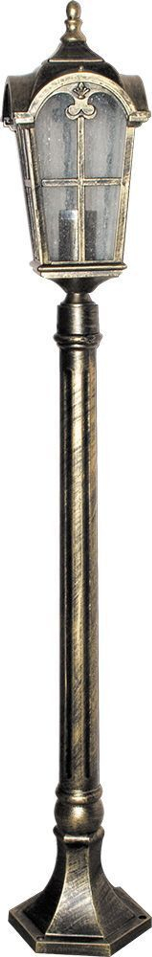 Светильник садово-парковый Feron PL107 четырехгранный, столб 60W 230V E27, черное золото 11299