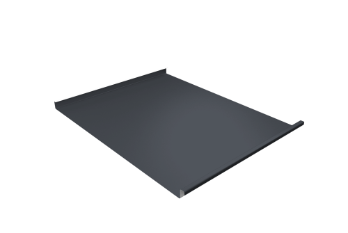 Фальц двойной стоячий Grand Line 0,5 Satin Matt TX с пленкой на замках RAL 7024 мокрый асфальт