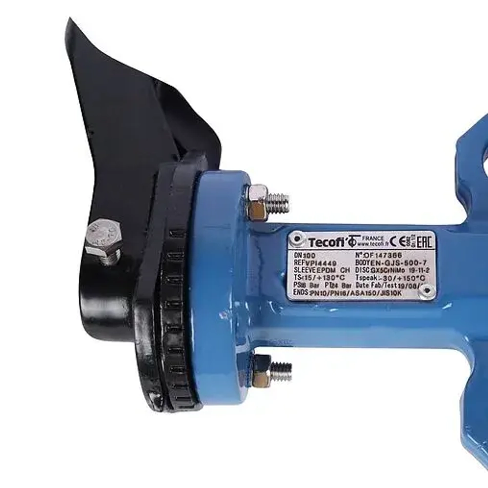 Затвор дисковый поворотный межфланцевый Ду125 Ру16 Tecofi VPI4449-02EP0125