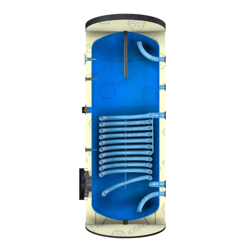 Накопительный водонагреватель (бойлер) косвенного нагрева KRATS 500 л, серии 2BG, 2 змеевика