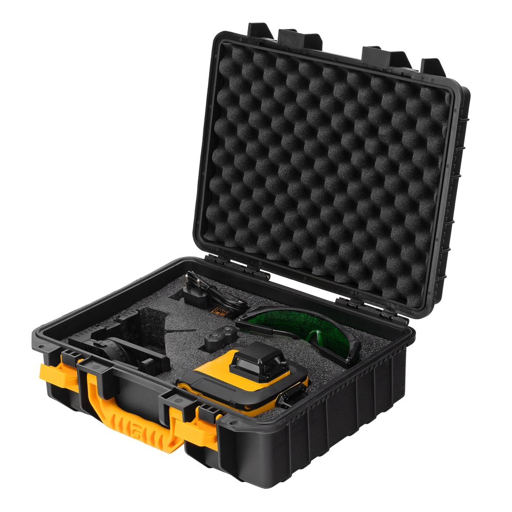 Лазерный уровень мультипризм. LXI 360-3 Green, 30 м, 520 нм, акк. Li 2800 mAh, резьба 1/4"// Denzel