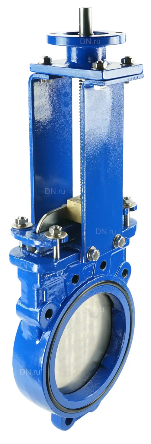 Задвижка шиберная DN.ru GVKN1331N-2W-Fb-ISO Ду200 Ру16 двусторонняя, межфланцевая, шпиндель - невыдвижной, корпус - чугун GGG40, шибер - нержавеющая сталь 304, уплотнение - NBR, с ISO-фланцем и голым штоком, круглый шток 22, F10