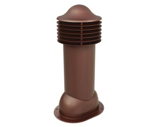 Труба вентиляционная для готовой мягкой и фальцевой кровли d125\110мм, h-650мм не утепленная, шоколад RAL 8017