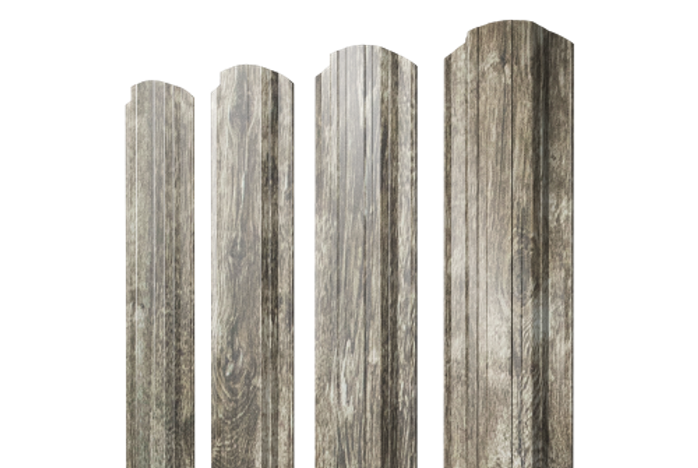 Штакетник Прямоугольный фигурный 0,45 Print Elite Nordic Wood TwinColor
