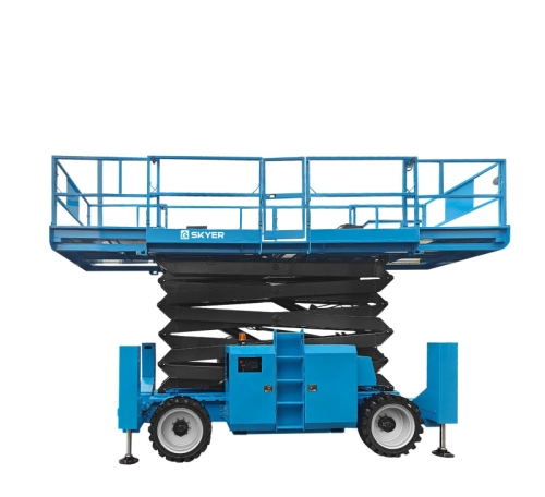Подъемник самоходный дизельный ножничный с выдвижными платформами SKYER DPL1568