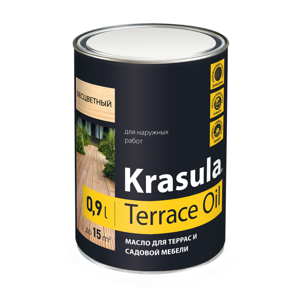 Масло для террас и садовой мебели «Krasula»-Terrace Oil 5 цветов