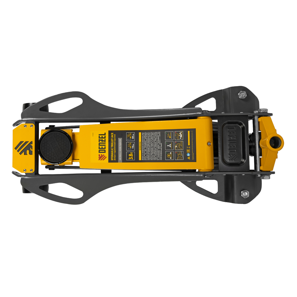 Домкрат гидравлический подкатной, 3,8 т, 110-580 мм, быстрый подъем, низкий подхват, проф. Denzel