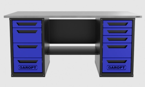 Верстак двухтумбовый 4 ящиков /5 ящиков 1800*700 синий GAROPT, GT1800Y4Y5.blue