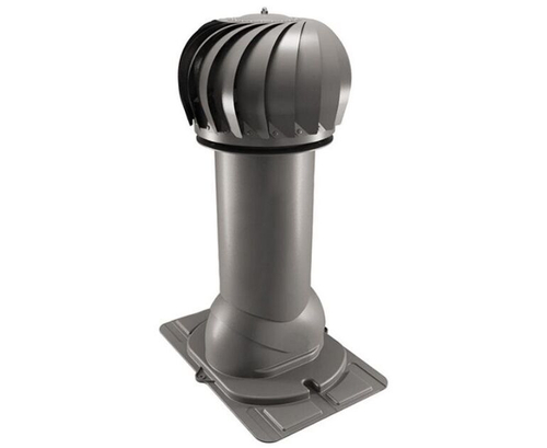 Роторная вентиляция с универсальным проходным элементом d125мм, h-650мм утепленная, коричневая RAL 8019