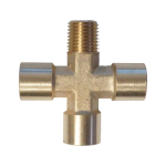 WDK-23FMB Фитинг X - образный, резъба 1/4" PT, F-F-F-M (внутренний/внешний), латунь