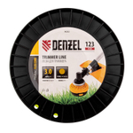 Леска для триммера круглая, 3,0мм х 123м, на DIN катушке FLEX CORD,  Denzel