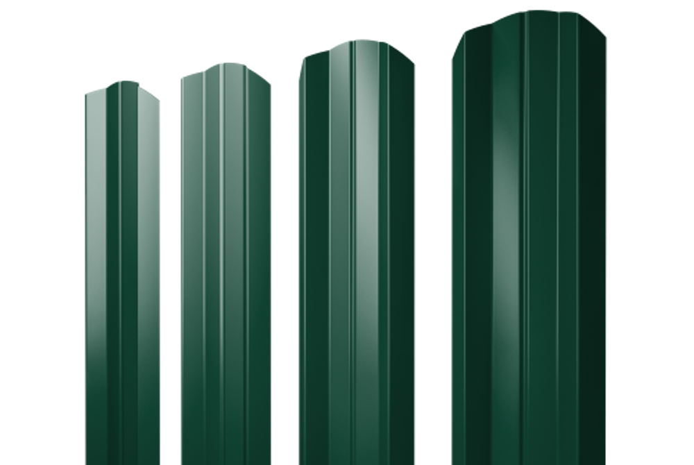 Штакетник М-образный А фигурный 0,5 PE RAL 6005 зеленый мох