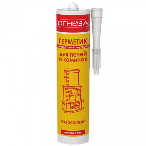 Герметик силикатный Огнеза 1600 для печей и каминов высокотемпературный черный 310 мл, шт
