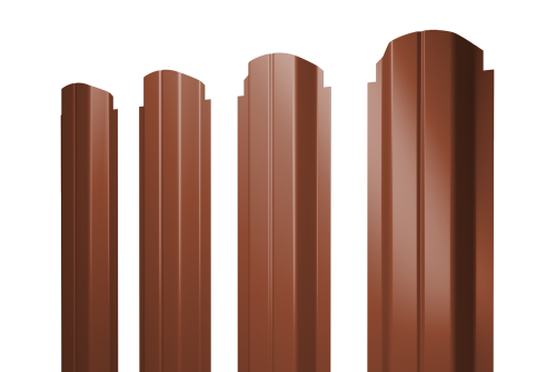 Штакетник П-образный А фигурный 0,45 Drap RAL 8004 терракота