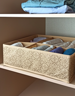 ОРГАНАЙЗЕР для хранения вещей 5 отделений ГЕЛЕОС "Миндаль"/бежевый/ 40х40х13 см