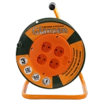 Удлинитель силовой на катушке GLANZEN 4 гн. ПВС 2х1,5 арт. EB-50-006