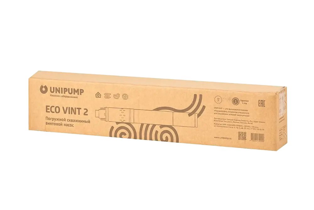 Насос погружной скважинный винтовой UNIPUMP ECO VINT 0 (370 Вт, кабель-20м)