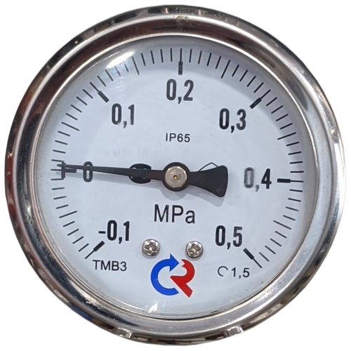 Мановакуумметр осевой Росма ТМВ-32GТ.GG (-G.1-G.15МПа) M12x1.5 1.5 виброустойчивый (готовый к гидрозаполнению) 63мм, тип - ТМВ-32GТ, осевое присоединение, шкала (-G.1-G.15МПа), резьба M12x1.5, класс точности 1.5, цвет хром