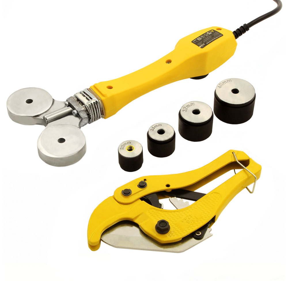 Аппарат для сварки пластиковых труб DWP-750, 750 Вт, 0-300 град, 4 насадки, 20-40 мм Denzel