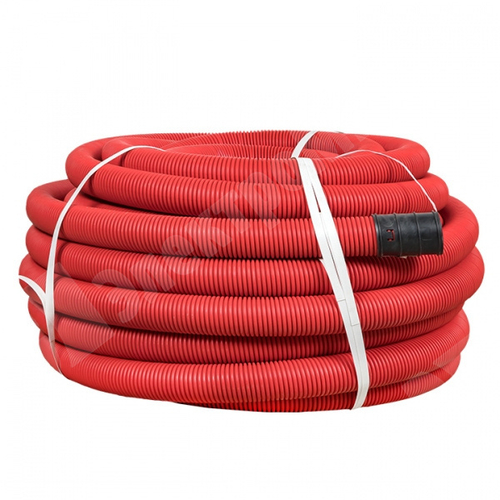 Труба двустенная ПНД гибкая д.63мм для кабельной канализации Бухта 50м, с протяжкой, цвет красный, с tg2st-63-50m EKF EKF