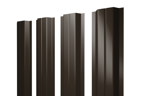 Штакетник П-образный A с прямым резом 0,5 Drap TX RR 32 темно-коричневый