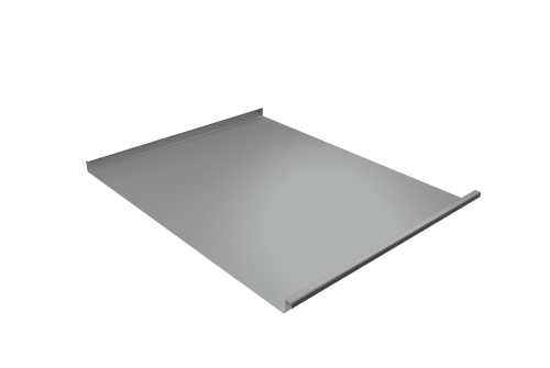 Фальц двойной стоячий Grand Line 0,45 PE с пленкой на замках RAL 9006бело-алюминиевый